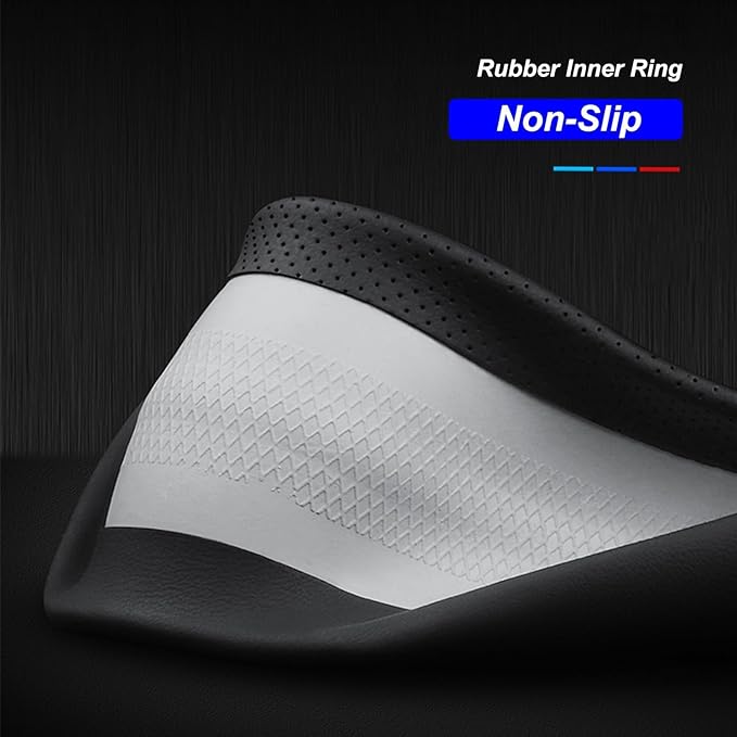 Steering Wheel Cover for Acura RDX MDX Integra TL TLX TSX ILX NSX ZDX RL RSX RLX Type s A-spec Advance SH-WAD Car Interior Accessories, 2026 Black Leather 14.5-15 inch