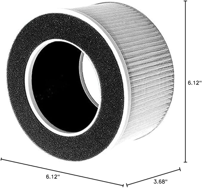 Nispira MSB3 3-Packs Filter Replacement Compatible with Membrane Solutions Air Purifier True HEPA Activated Carbon