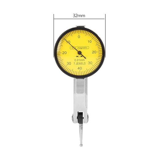 Dial Test Indicator Gauge Resolution 0.01mm with Flexible Strong Magnetic Base Stand 0-0.8mm Range for CNC Setup Machine Tool Alignment Surface Runout Measurement