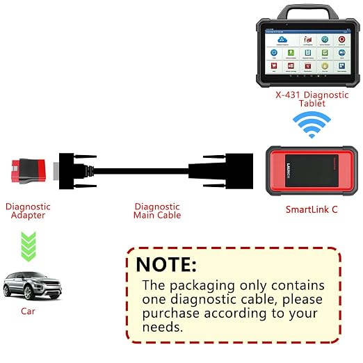 LAUNCH Original Diagnostic Cable X-431 SmartLink C Device Replacement Cable Work with X431 V+ HD, PRO 3S+, PRO 5, PAD VII, PAD V