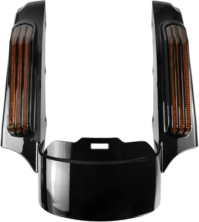 Rear Fender Fascia Extension with LED Running Brake Turn Signal Light Set Fit For Harley Touring Electrac Glide Road King Road Glide Street Glide 2014-2024 (Amber Lens)