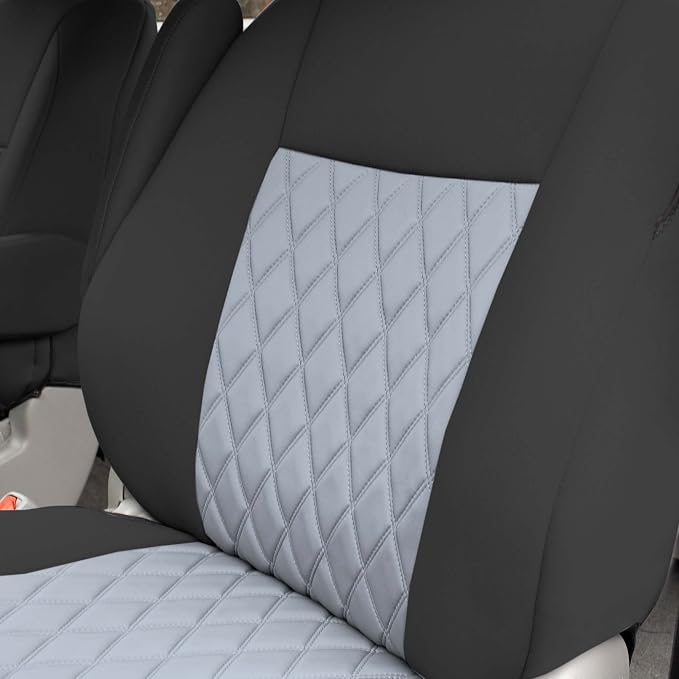 FH Group Custom Fit Car Seat Covers Specifically Made for 2011-2020 Toyota Sienna 7 Seater with Ultraflex Neoprene Water Resistant Automotive Seat Covers - 2nd Row Gray