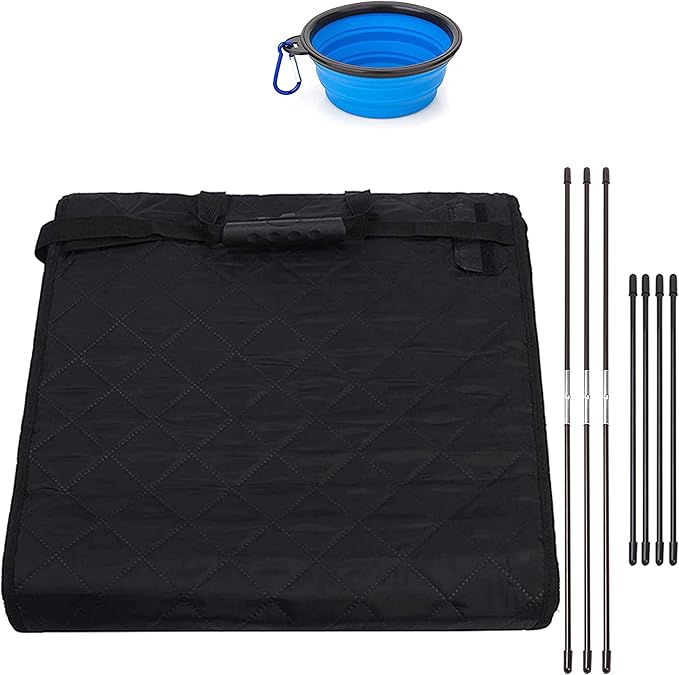 Dog Car Seat for Front Seat – 17.7165" x 17.7165" x 22.8346" and 12.9921" on the Sides – Quilted seat Surface and Anti-Slip Coating + Free: Foldable Bowl