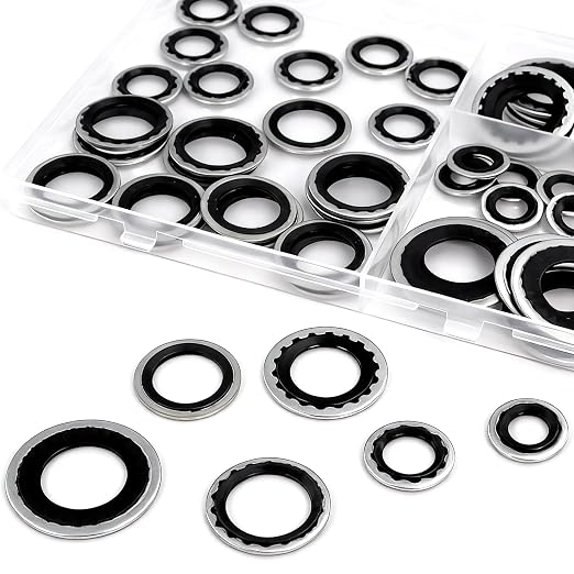 52 PCS AC Gasket Kit - R134a AC Seal Kit with Compressor Gaskets, A/C Line Seals Washers for Automotive Air Conditioner Repair & Maintenance - Stops AC Refrigerant Leaks