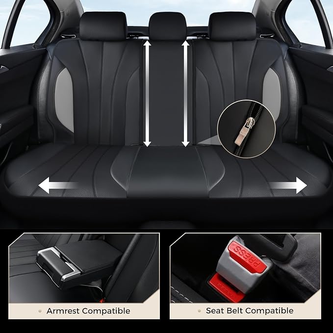Coverado Car Seat Covers,Seat Covers Frontpair, Waterproof Seat Covers, Automotive Seat Covers, All-Weather Leather Car Seat Protectors Universal Fit for SUVs Trucks Sedans