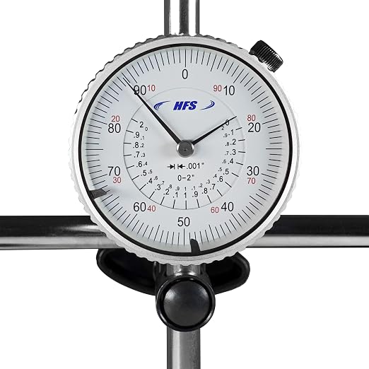 HFS(R) 0-2" Precision Travel Dial Indicator .001 Lathe; 2" Measuring Range; 0.001" Graduation Interval