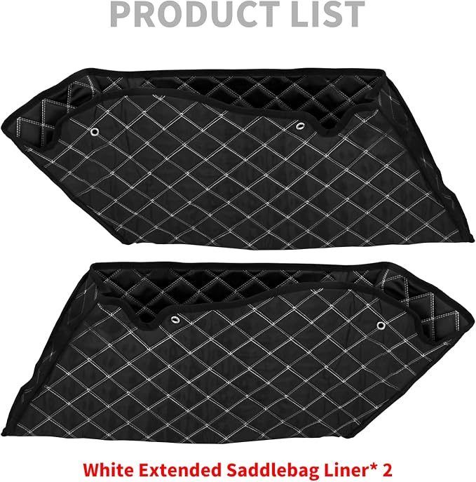 4'' Stretched Saddlebag Liners Inserts White Thread Compatible with Harley Touring 2014-2023 1 Pair