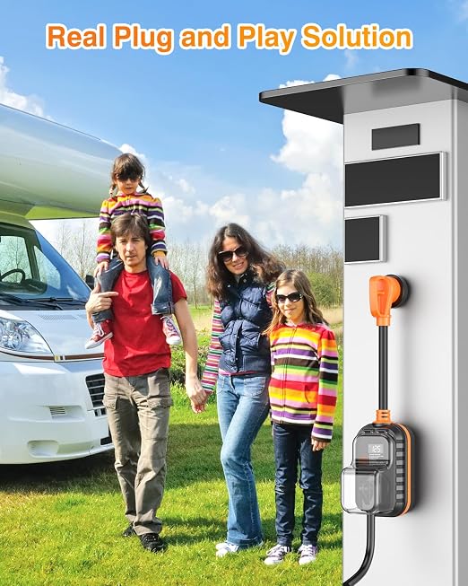 GEARGO ππππ πππ 30 Amp RV Surge Protector, 15000J RV Circuit Analyzer with Intelligent LED Display, IP68 RV Adapter Plug with Waterproof Cover for Camper Travel Trailers