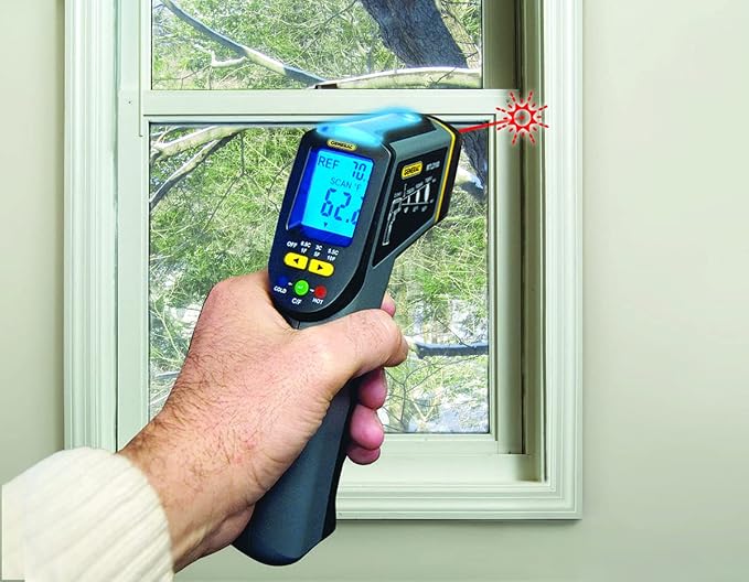 General Tools Infrared Thermometer #IRTC50, -40° to 428° F, Tricolor Light Panel, Scanner