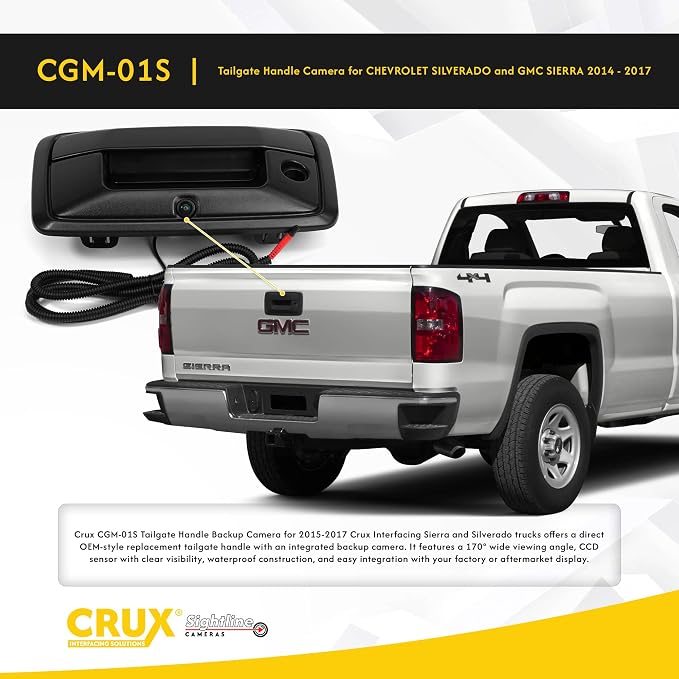 CRUX | CGM-01S | Sierra - Silverado 2015-2017 Tailgate Handle Camera