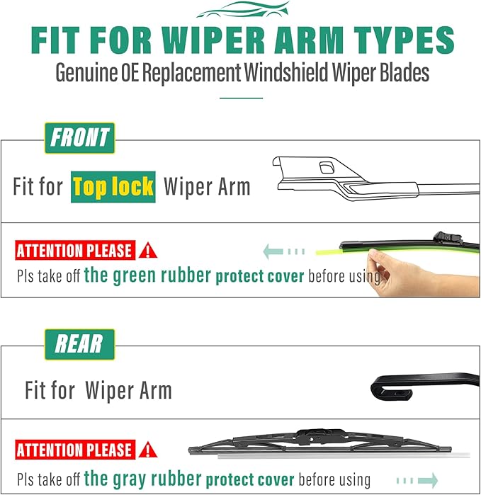 26" 26" 12" Windshield Wiper Blades Replacement for Chevrolet Chevy Bolt EV (Not for EUV) 2017 2018 2019 2020 2021 2022 2023 Premium All Weather Front Rear Wipers Set - OEM Quality (Pack of 3)