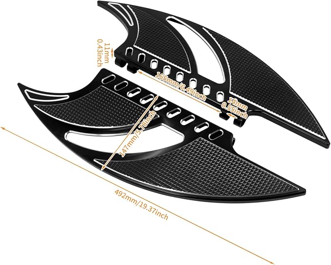 Motorcycle Driver Floorboard Front Rider Footboards Pedal CNC Foot Pegs Fit For Harley Touring Road King Road Glide Electra Glide Street Glide 1986-2025 Softail Dyna (Black)