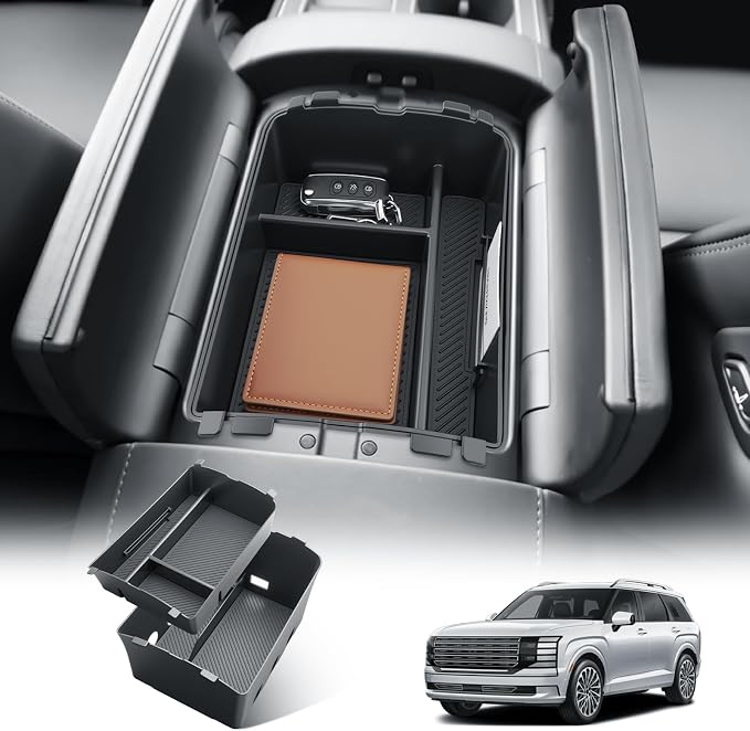 BIBIBO 2Packs for 2026 Hyundai Palisade Center Console Organizer 2026 Hyundai Palisade Calligraphy Console Tray 2026 Palisade Console Insert Tray 2026 Palisade (ONLY FIT 7-Seats Palisade Calligraphy)