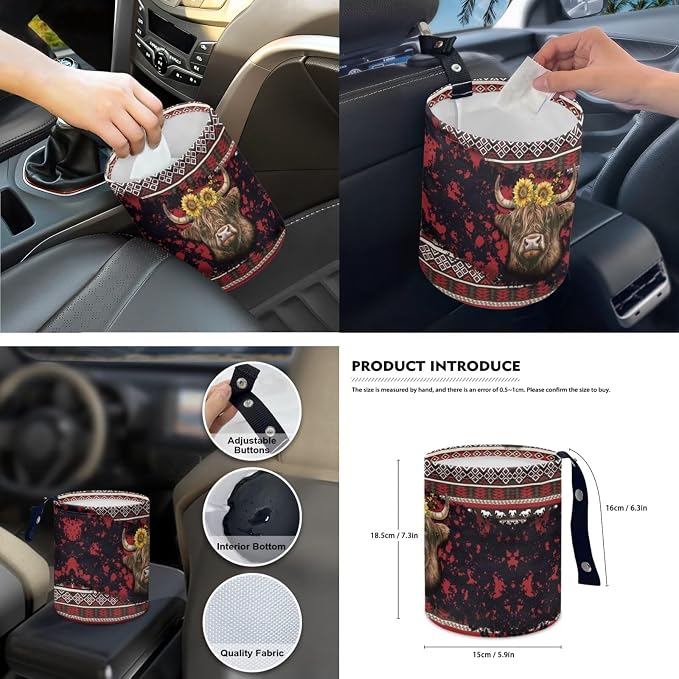 Aztec Car Seat Covers Set of 15 with Universal Steering Wheel Cover, Rearview Mirror Cover, Car Trash Can, Seatbelt Pads, Cup Holder Coasters, Keychains
