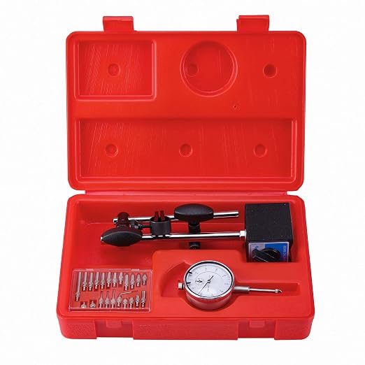 Dial Indicator with Magnetic Base 0-1.0" Tester Gage, Dial Test Indicator 0.001" Precision, Magnetic Dial Indicator Base Holder with Fine Adjustment