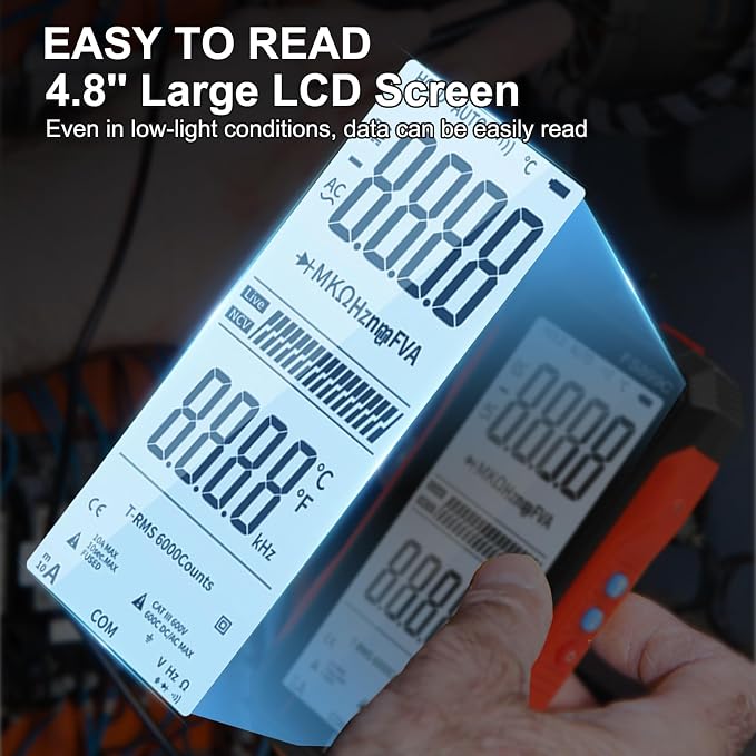 Digital Multimeter With USB Charging Capability Digital Multimeter Fully Automatic Digital-Display FS899L Color Screen For Accurate Electrical Measurements Including Voltage Current Readings(FS899C)