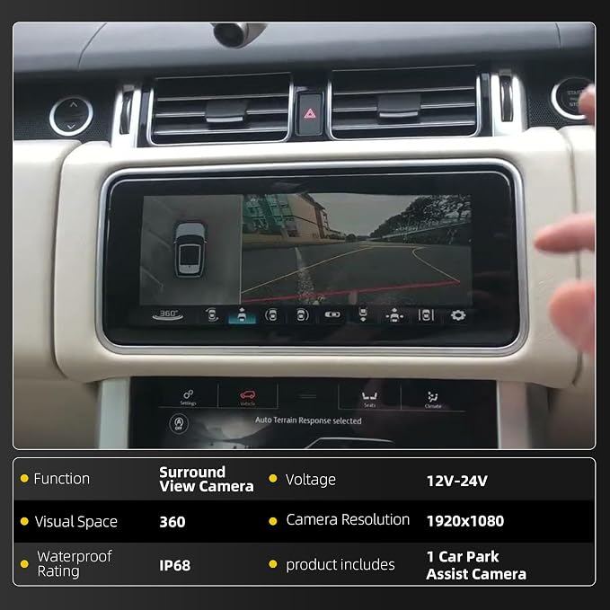 Dasbecan CPLA-19H422-AC Front & Rear Backup Camera with Side Surround View Compatible with Land Rover Range Rover Discovery 2011-2016 Replaces# CPLA-19H422-BA LR052029 LR04166
