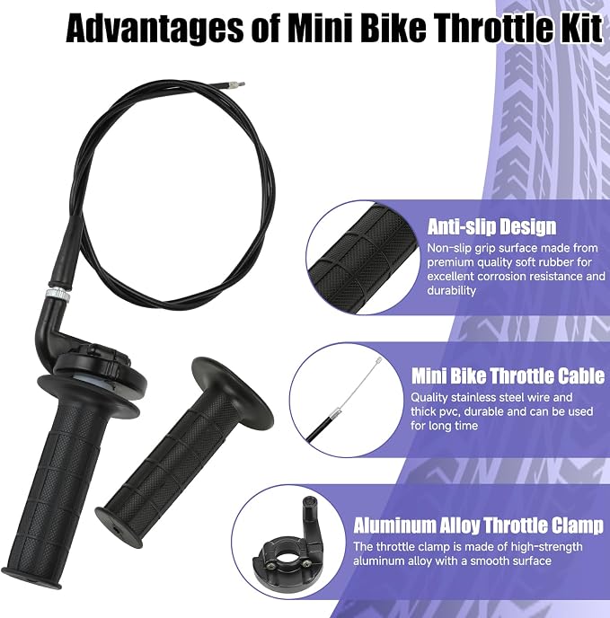 Mini Bike Front Forks Suspension Kit Replacement for Monster Mega Moto 80cc 105cc Motovox MBX10 MBX11 Coleman CT100U Baja Doodlebug GMB100 TrailMaster Storm 200 Parts 7/8 Handlebar