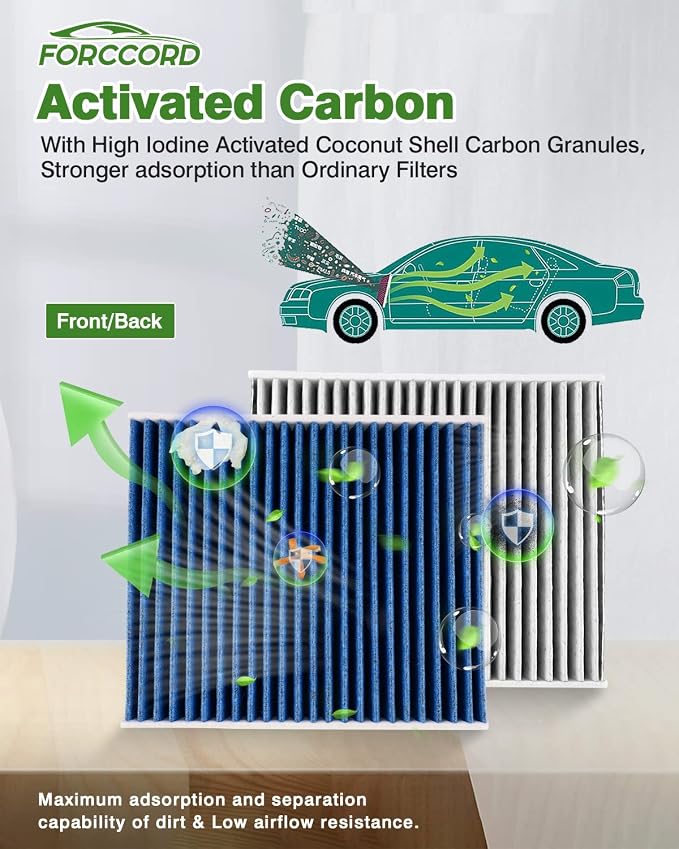 Cabin & Engine Air Filter Fit for Chevrolet Chevy Equinox 2018-2025 2026, GMC Terrain 2018-2025 2026 Activated Carbon Cabin Filter Replacement Air Filter CF11966 CA12260 Car Accessories