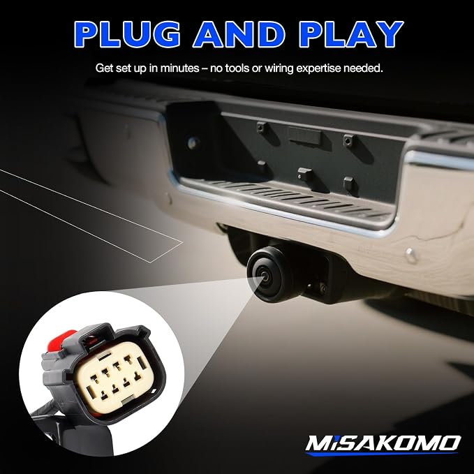 Rear View Backup Camera for 2014 2015 Chevy Silverado Cheyenne & GMC Sierra 1500/2500/3500 HD, Replaces OEM 22803702 23306741 590082, Reverse Back Up Camera, Plug and Play