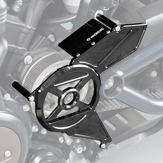 NICECNC Black Transmission Sprocket Cover Sprocket Protector Aluminum Compatible with Harley Sportster S RH1250S 2021-2024, Nightster RH975 2022-2024, Replacement for 34800055, See Fitments