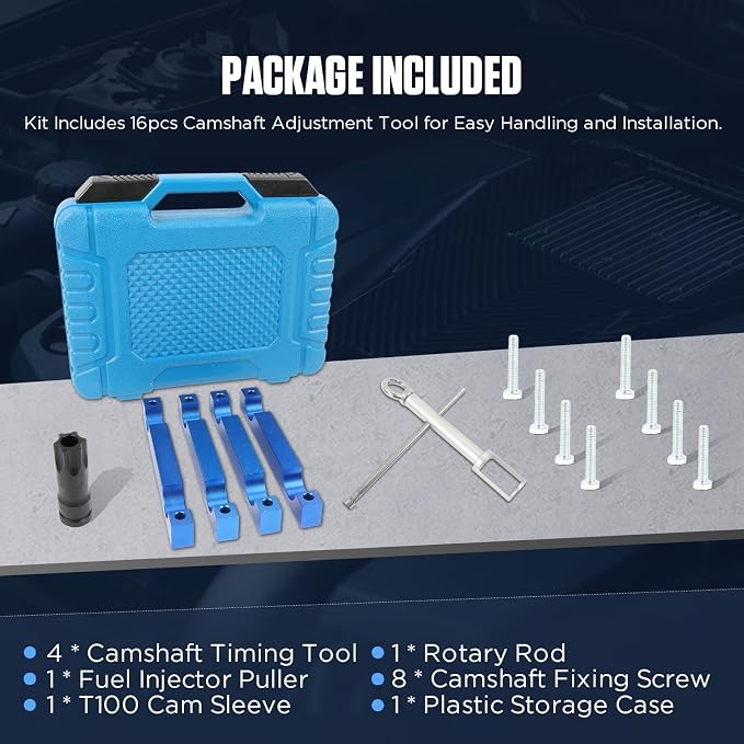 PLAYOCCAR Engine Timing Tool Kit Compatible with Mercedes Benz M157/M276/ M278, Camshaft Timing Alignment Tools Set with T100 and Injector Removal Puller Tool