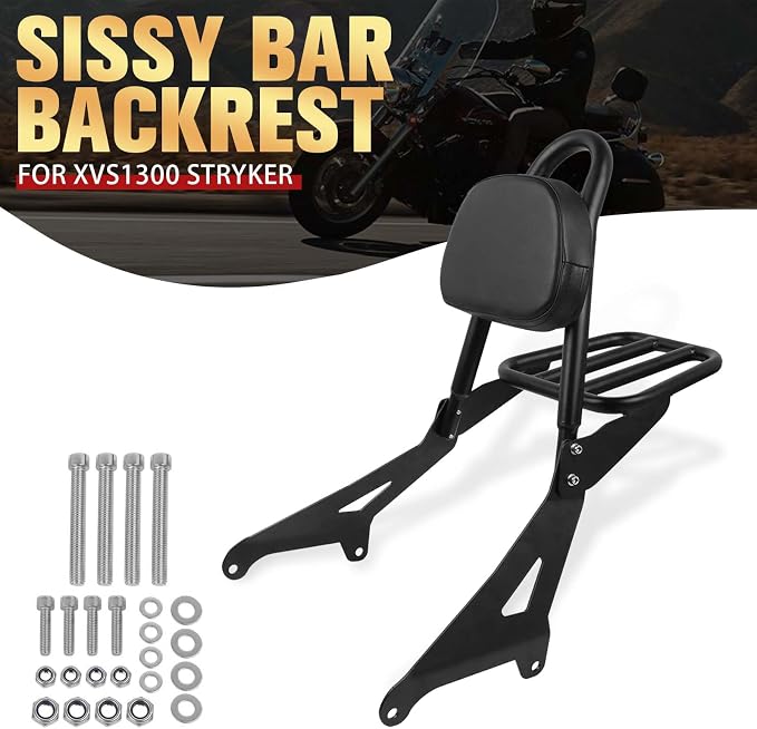 Detachable Backrest Sissy Bar Replacement for Yamaha Stryker XVS1300 XVS 1300 2011-2019 Motorcycle Passenger Backrest