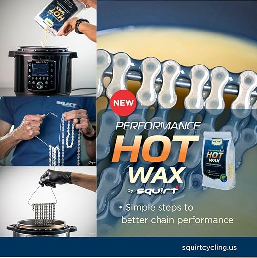 Squirt Performance Hot Melt Bike Chain Wax Granules for Clean, Quiet & Durable Lubrication - Bicycle Chain Wax Lubricant for Racing & All-Weather Cycling - Biodegradable & PFAS-Free, 500 g / 17.6 oz