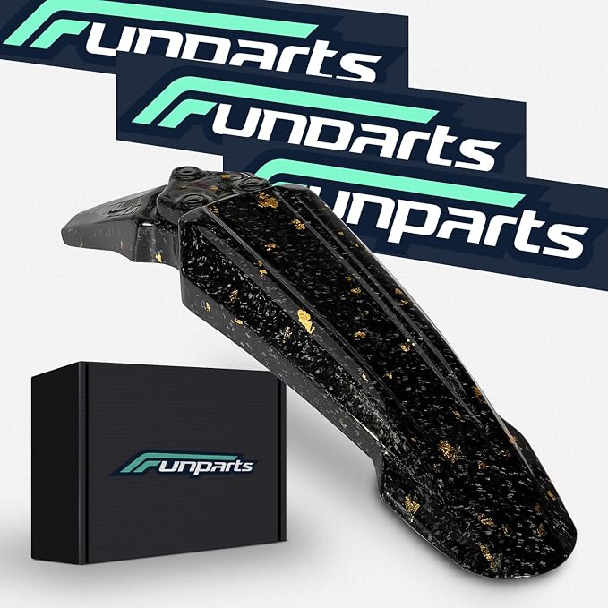 Funparts Sur Ron Front Fender,Carbon Fiber Motorcycle Fender Mud Guard for Surron Sur Ron LBX X260 X160 Electric Dirt Bike Gold