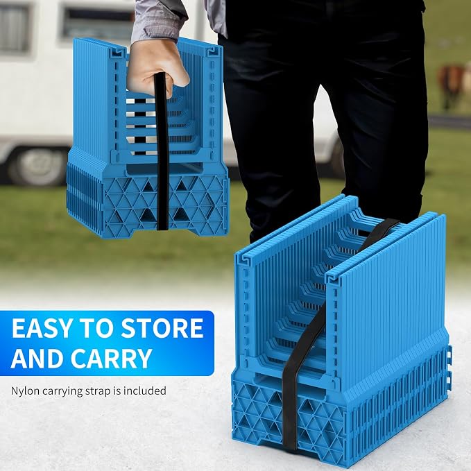 BEBOBLY RV Sewer Hose Support 15FT with Secure Rubber Band & Carry Strap, RV Sewer Hose Holder Adjust Height for Travel Trailers, RV, Campers | Avoiding Obstacles & Deep Cradles, Quick Setup/Collapse
