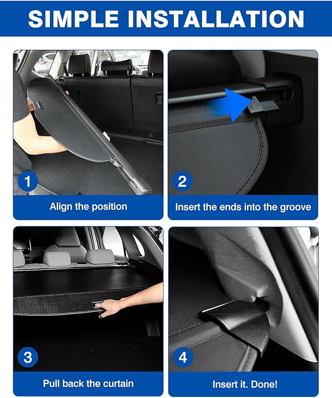 Autorder Cargo Cover for Kia Sorento 2021-2025 2026 Accessories Upgraded Trunk Cover with Extra Storage Net Retractable Security Shield Shade Cover