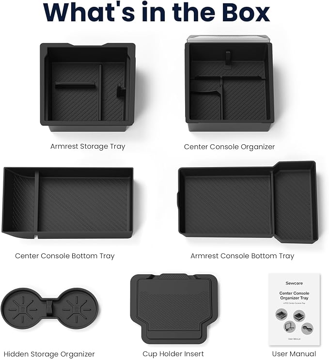 2026 Center Console Organizer for Tesla Model Y Juniper 2025-2026 | OEM-Style Fit, Double-Layer Storage with Bottom Trays, Smooth Sliding, Model Y Juniper Accessories, Premium/Performance Only