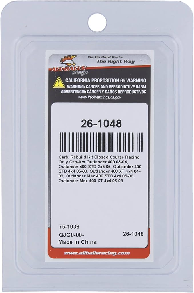 All Balls 26-1048 Carburetor Rebuild Kit