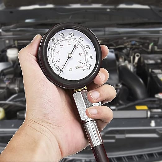 Diesel Engine Compression Tester Automotive Fuel Pressure Tester Kit, Engine Compression Gauges Tool 1000 PSI Cylinder Compression Gauge for Car and Truck