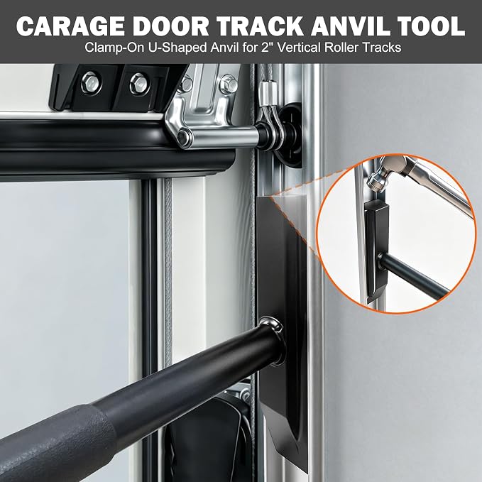 Garage Door Vertical Track Repair Tool Set, 2-inch Roller Track | Anvil Tools, Track Rails Maintenance, Anti-Slip Handle, Replacement System