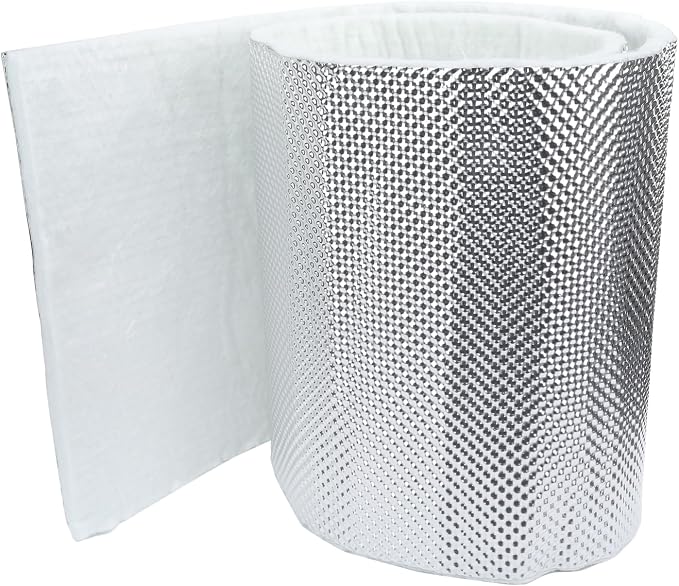 AC PERFORMANCE Reduce Radiant Heatshield Armor 5' Long x 1' Wide x 1/2" Thick Exhaust Pipe Multipurpose Heat Shield, Fiberglass Laminated Aluminum