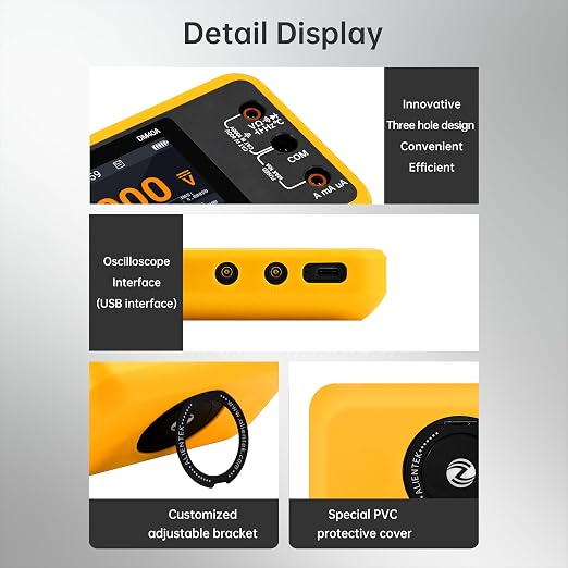 DM40 Series 3-in-1 Digital Multimeter, 59999 Counts True RMS Oscilloscope Signal Generator, Handheld High Precision Touch Screen Tester for Electronics/Auto/DIY(DM40B)