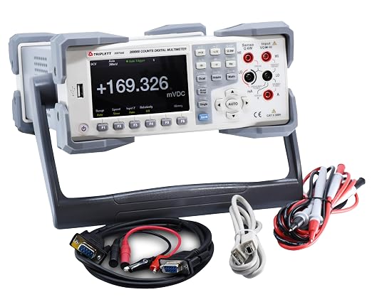 Triplett MM750B True RMS Benchtop Digital Multimeter with Large LCD and Certificate of Traceability to NIST - AC/DC Voltage/Current, µA Current, Resistance, Temperature, Capacitance, Frequency, dB/dBm