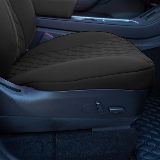 FH Group Custom Fit Car Seat Covers Specifically Made for 2020-2025 Tesla Model Y Ultraflex Neoprene Water Resistant Automotive Seat Covers - Front Set Black