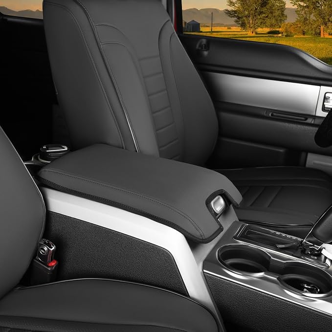 HKZ F150 Seat Covers for Ford F150 2012 2013 2014 Crew Cab 4-Door, Custom Fit Leather Full Set (Black) – Front & Rear Seat Protector, Waterproof, Durable Interior Accessories
