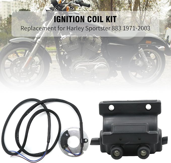 Saihisday DSK6-1 Ignition Coil Kit, Replacement for Harley Sportster 883 1971-2003 Harley Big Twin 1970-1999, Replaces DC7-1