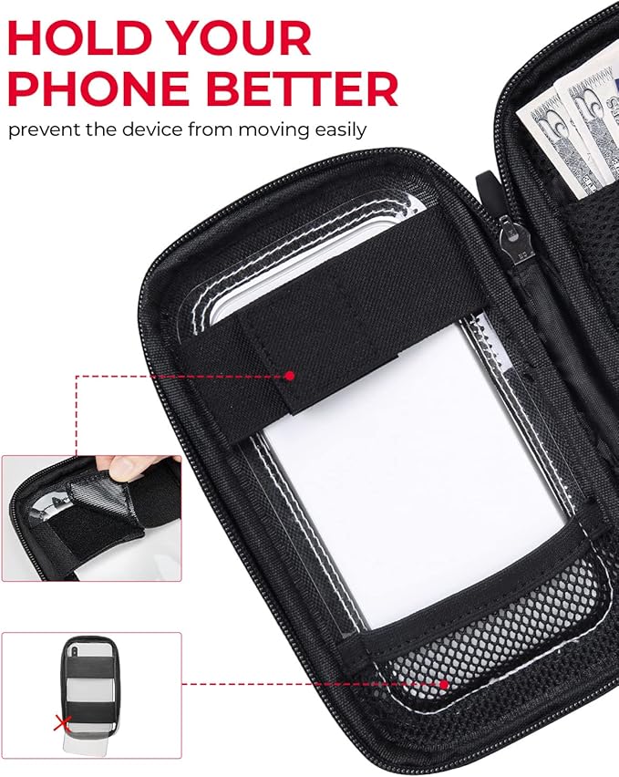 KEMIMOTO Motorcycle Tank Bag Phone Holder Pouch with 8 Strong Adsorption Snaps for up to 6.3 inch Phone Touch Screen GPS Navigation