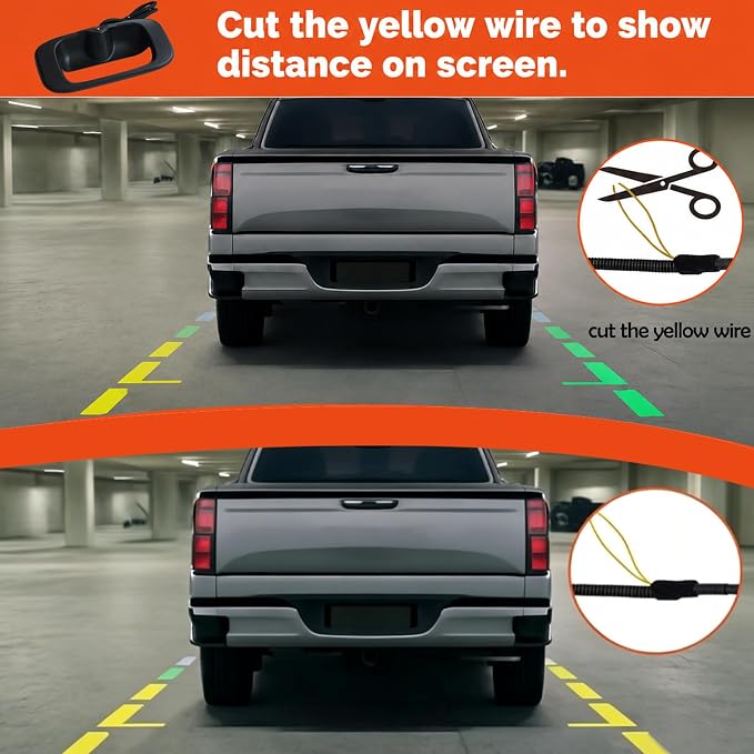 Tailgate Handle Backup Camera Replacement for 1999-2006 Chevy Silverado GMC Sierra 1500/2500/3500 HD - Waterproof Rear View Camera, Replaces OEM #15228541