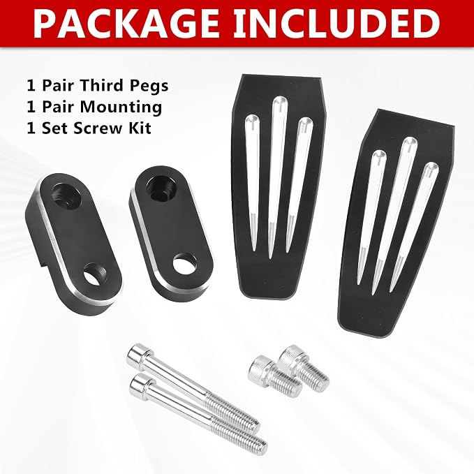 3rd Pegs The Missing "Centre Peg" For Spyder F3 / F3-S / F3-T / F3-L 2015+ | CNC Cutting Aluminum,Adjustable,Provde Extra Positions for Feet,Help You to Get on/off Easily,Better Riding Experience