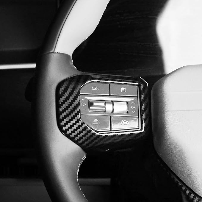 YOUTOOCAR 3PCS Steering Wheel Button Frame Cover Compatible with Kia K4 GT-Line 2025, Kia EV6 GT 2025, Kia EV3 2026, Kia Sportage GT-Line 2026 Accessories (Carbon Fiber Pattern)