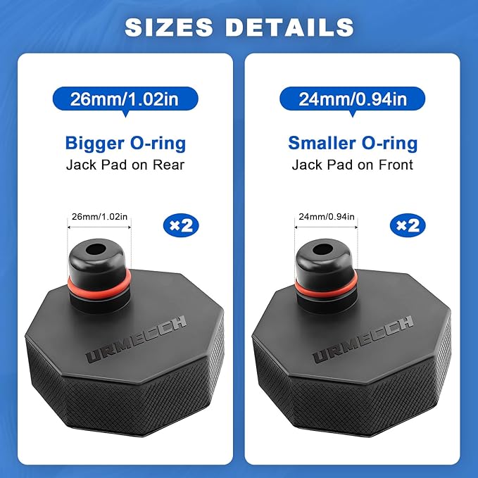 4PCS Lifting Jack Pads with Tire Repair Kit & Digital Tire Inflator Pump Air Compressor - Rubber Floor Jack Pucks Adapter Compatible with Ford Mustang Mach-E, Heavy Duty Car Tire Puncture Repair Tool