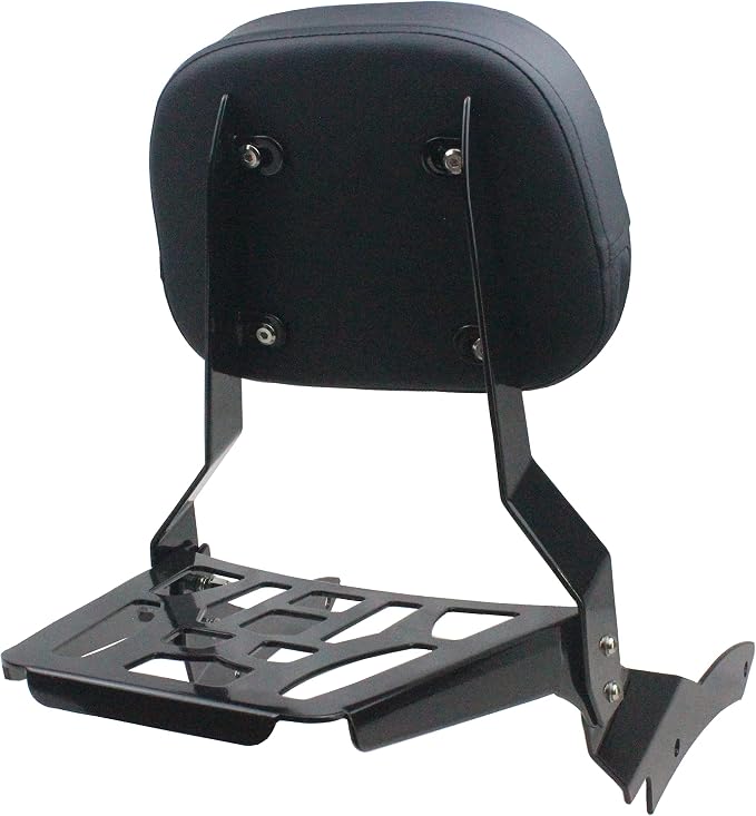 YHMOTO Motorcycle Sissy Bar Backrest with Luggage Rack For Yamaha VStar 650 400 DS650 Custom DS400 V star 1996-2017 (Style B-Black)