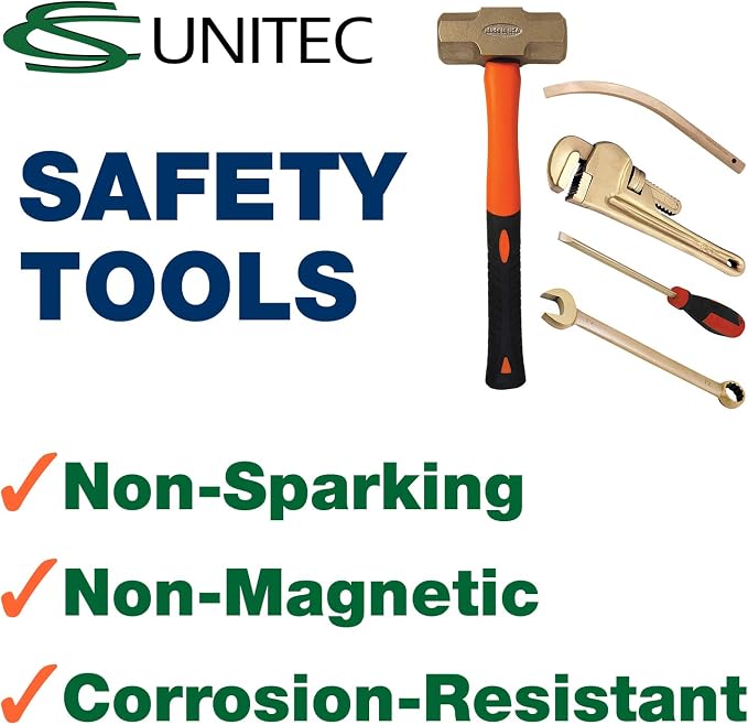 CS Unitec | Non-Sparking Pliers | Adjustable Combination | 8 in. | TUV Certified | Aluminum Bronze | Non-Magnetic | Corrosion Resistant | EX605-8A
