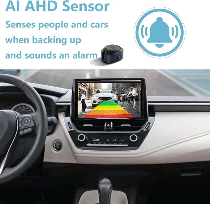 Alarm Sensor 1080P Backup Camera with 5 inch Monitor Rear View Reverse Camera Universal for Pickup Truck Car SUV 170 Degree Perfect Angle Night Vision IP69 Waterproof DLD5C
