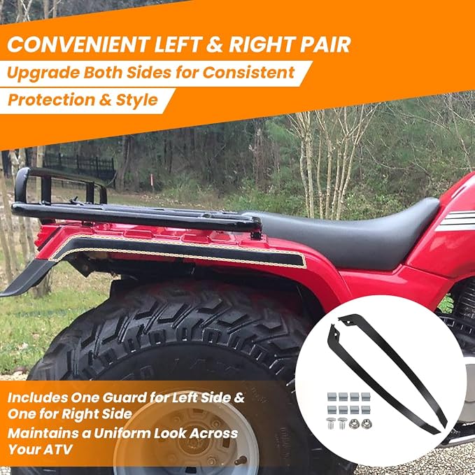 for 1985-1987 Honda Big Red 250 ATC250ES Rear Fender Molding Guards Pair - TPU Material Replace for 80113-HA0-013 80114-HA0-013